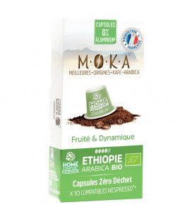 Capsules biodégradables de café Arabica Bio ETHIOPIE x10