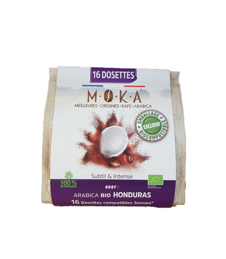 Dosettes biodégradables de café Arabica Bio HONDURAS x16