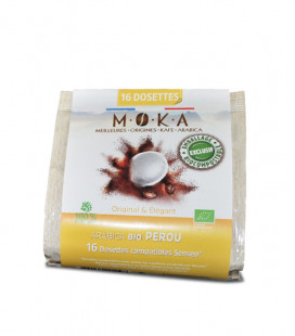 Dosettes biodégradables de café Arabica Bio PEROU x16