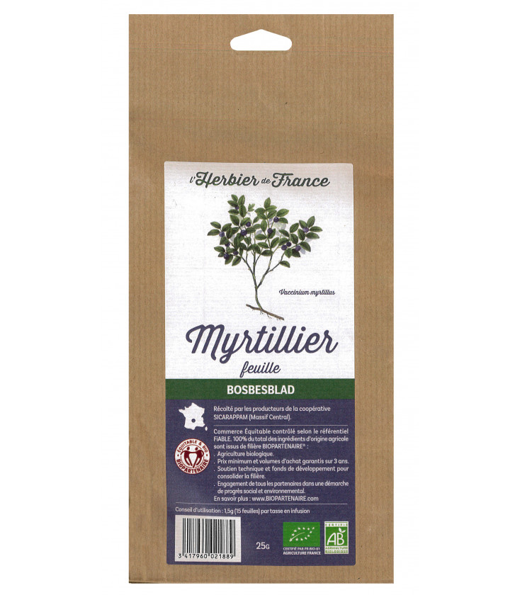 Myrtillier, Feuille Bio