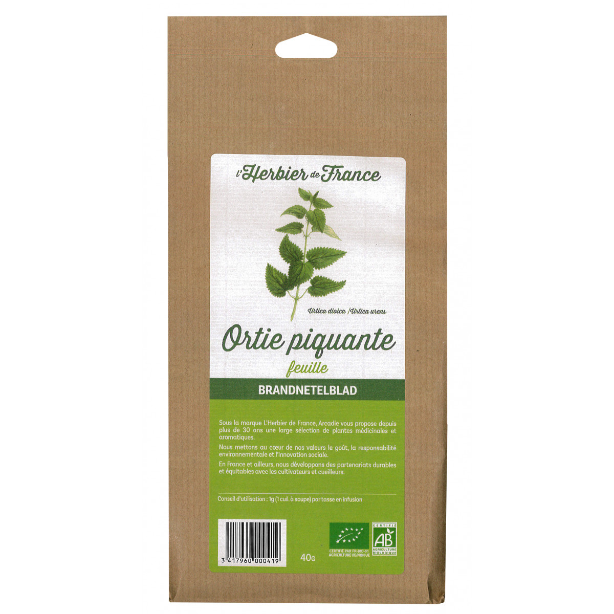 Ortie Piquante, Feuille Bio - 40 g