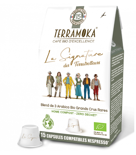 Capsules biodégradables de café bio NELSON (déca) x15