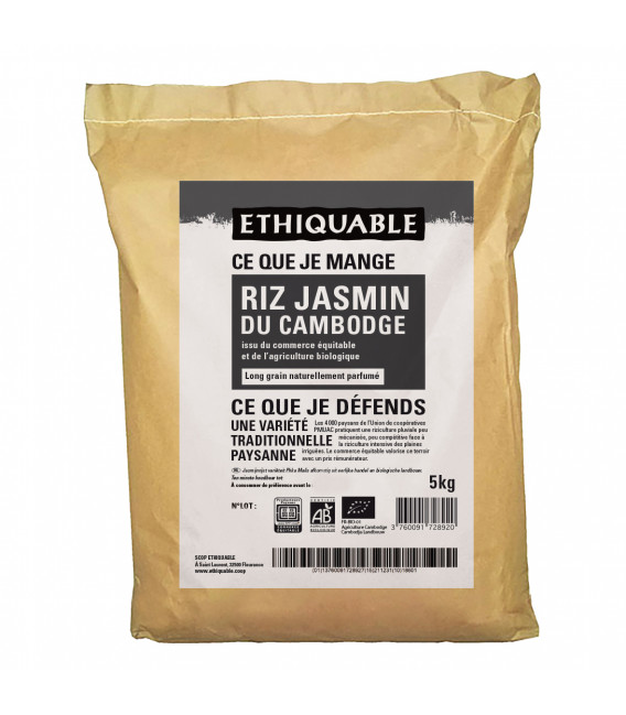 DATE PROCHE - Riz Jasmin du Cambodge bio & équitable RHD 5 kg