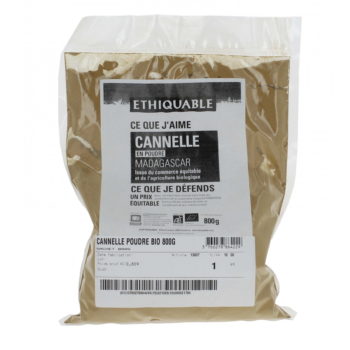 Sac de cannelle en poudre de Madagascar bio & équitable - 800 g