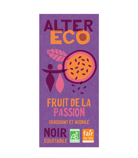 Chocolat NOIR Fruit de la Passion bio et équitable