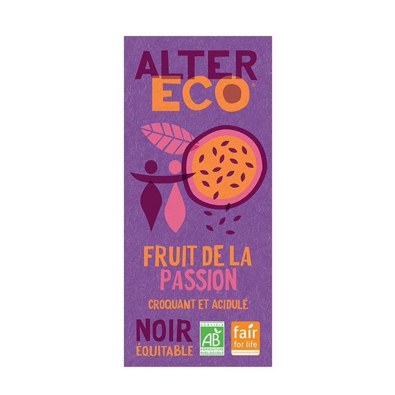 Chocolat NOIR Fruit de la Passion bio et équitable