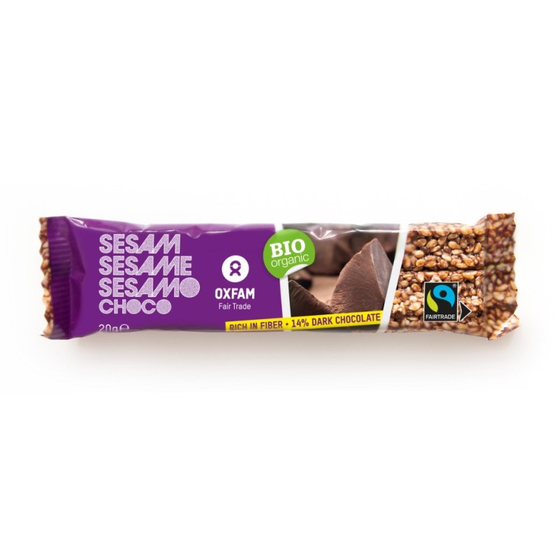 Barre Sésame au Chocolat Noir bio et équitable