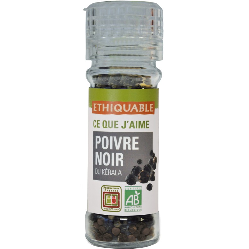 Poivre noir du Kérala en grains bio & équitable