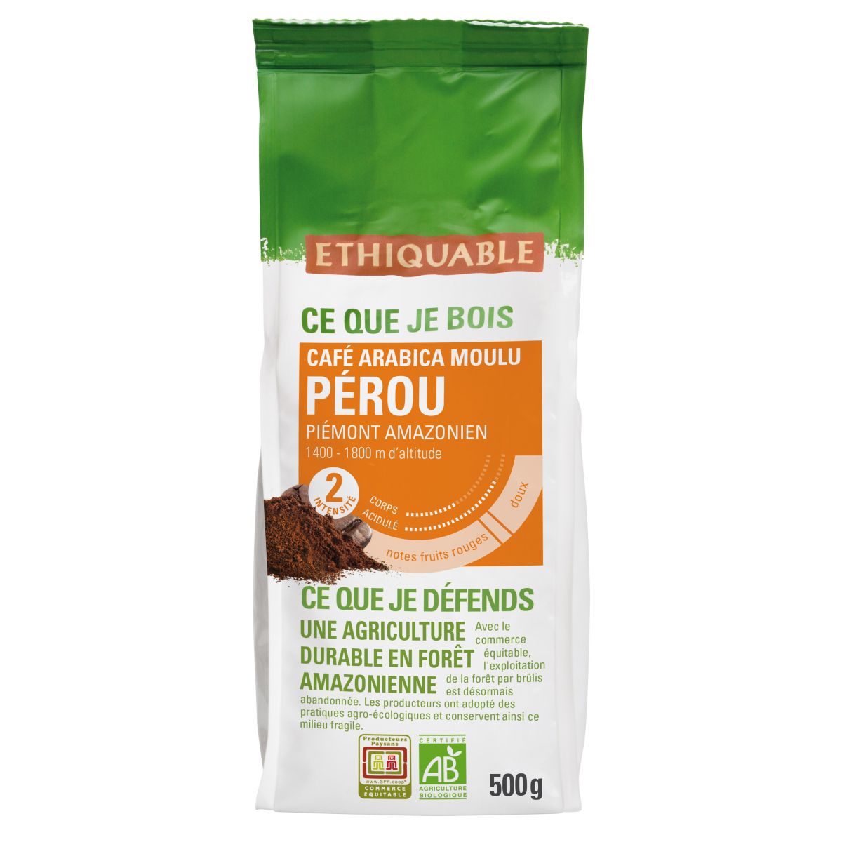 Café Pérou MOULU bio & équitable - 500 g