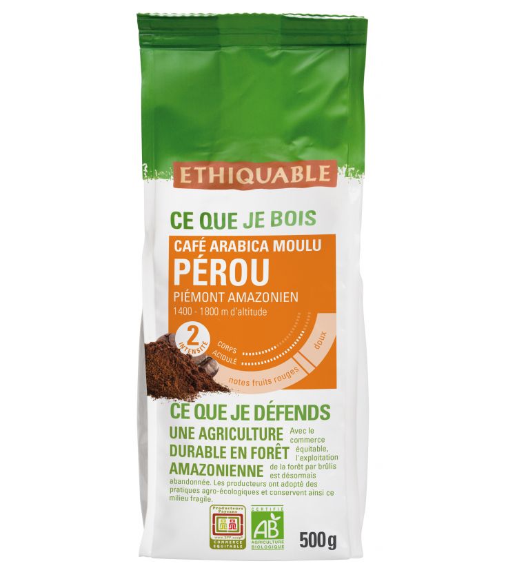 Café Pérou MOULU bio & équitable - 500 g