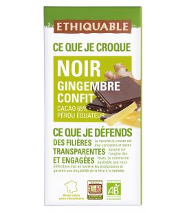 Chocolat Noir Gingembre Confit bio & équitable