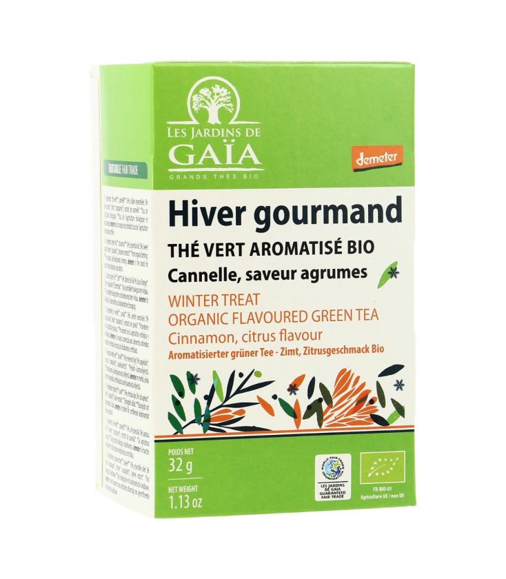 Hiver Gourmand - Thé Vert aromatisé - Agrumes, cannelle bio & demeter & équitable