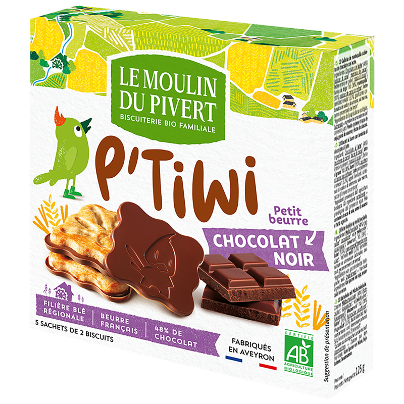 Biscuits P'tiwi au chocolat noir bio & équitable