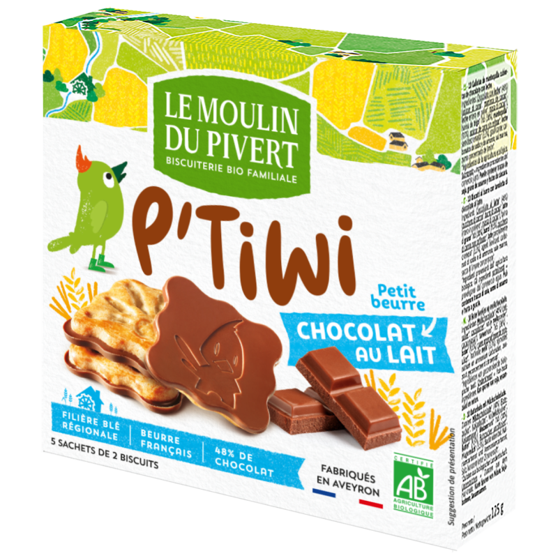 Biscuits P'tiwi au chocolat au lait bio & équitable