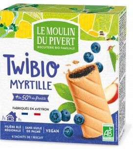 Biscuits Twibio fourrés à la myrtille bio & vegan