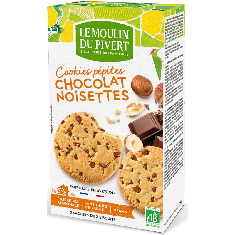 Cookies aux pépites de chocolat et aux noisettes bio & équitable