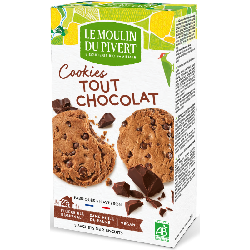 Cookies tout chocolat bio et équitable