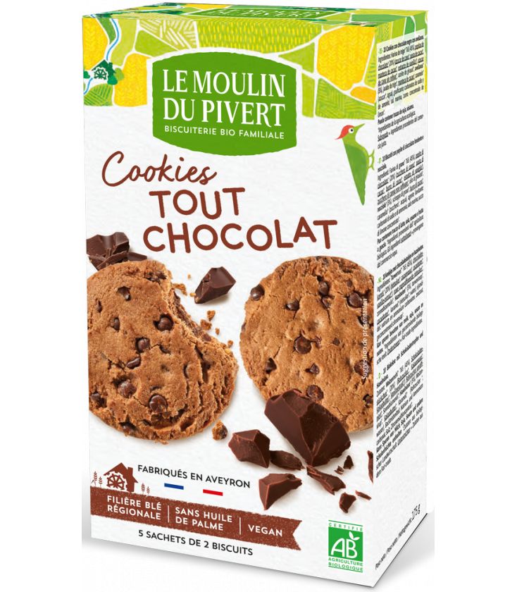 Cookies tout chocolat bio et équitable