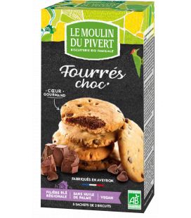 Biscuits Fourrés au chocolat noir et pépites de chocolat bio & vegan