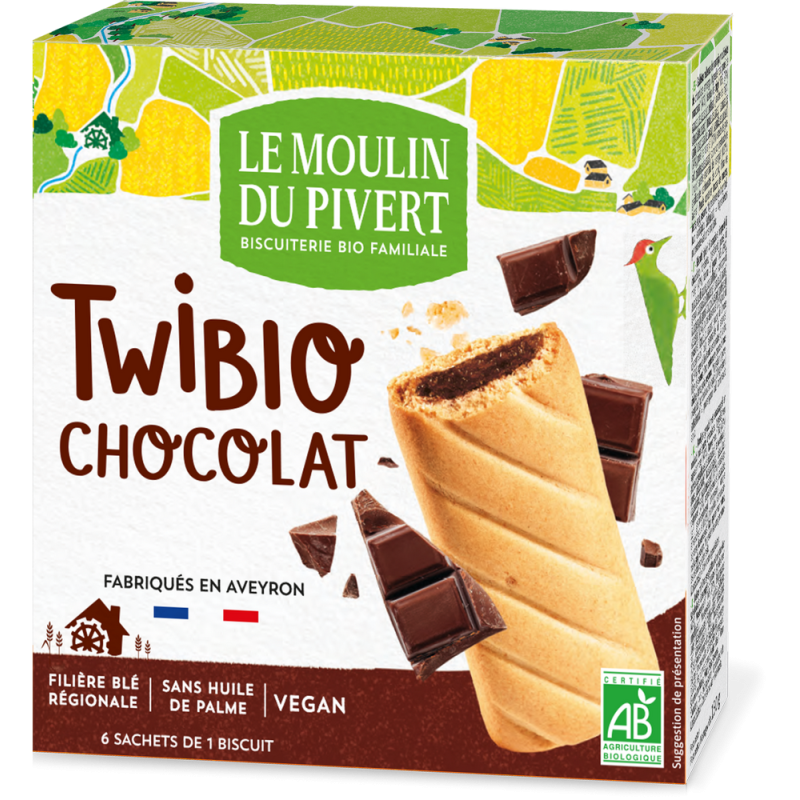 Biscuits Twibio fourrés au chocolat bio & vegan