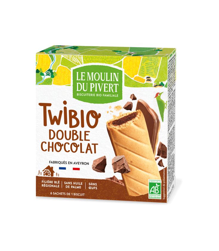 Biscuits Twibio double chocolat au lait bio & équitable