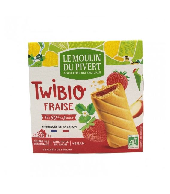 Biscuits Twibio fourrés à la fraise bio & vegan