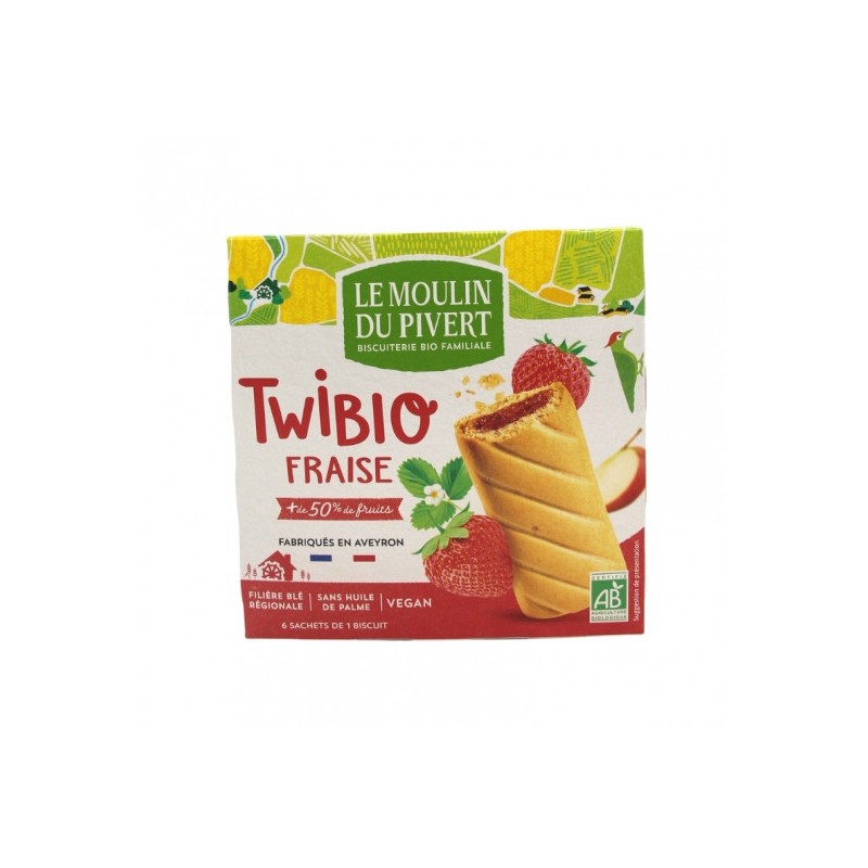 Biscuits Twibio fourrés à la fraise bio & vegan