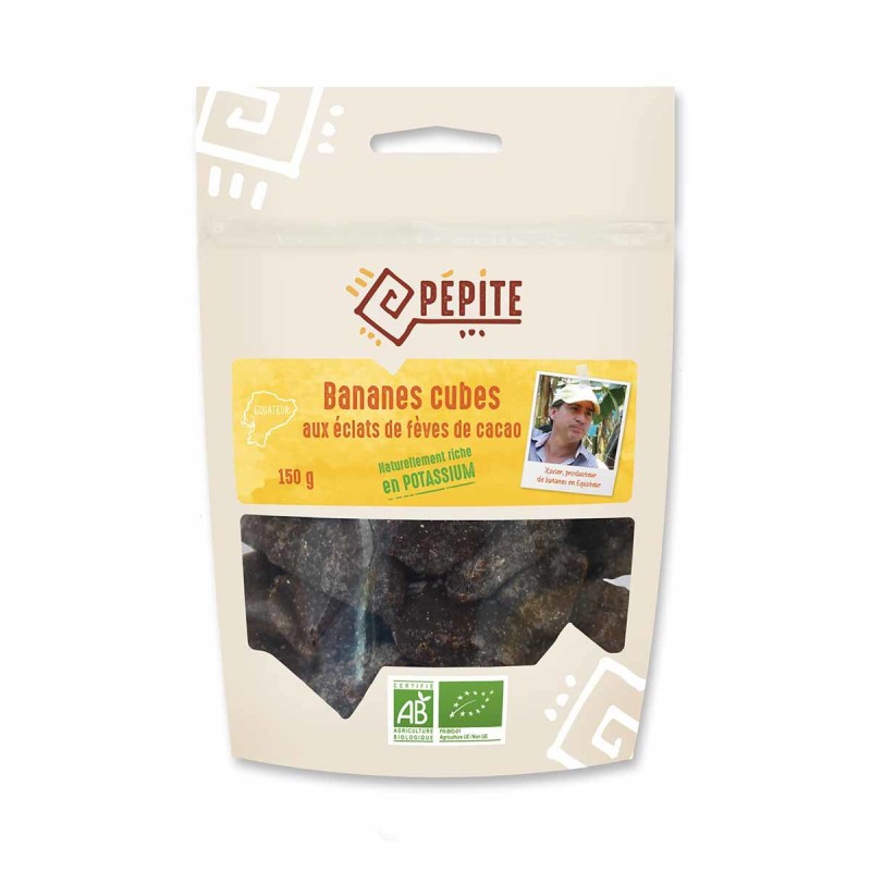 DATE PROCHE - Bananes Cubes aux Fèves de Cacao Bio
