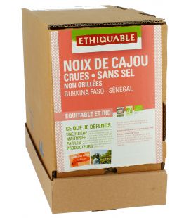 Noix de Cajou crues, sans sel, non grillées bio & équitable RHD 3 kg