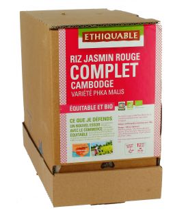 Riz Jasmin Rouge Complet du Cambodge bio & équitable RHD 5 kg