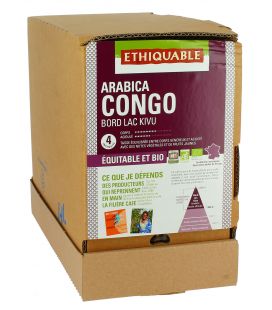 DATE DÉPASSÉE - Café Congo GRAINS bio & équitable VRAC RHD 3,25 kg