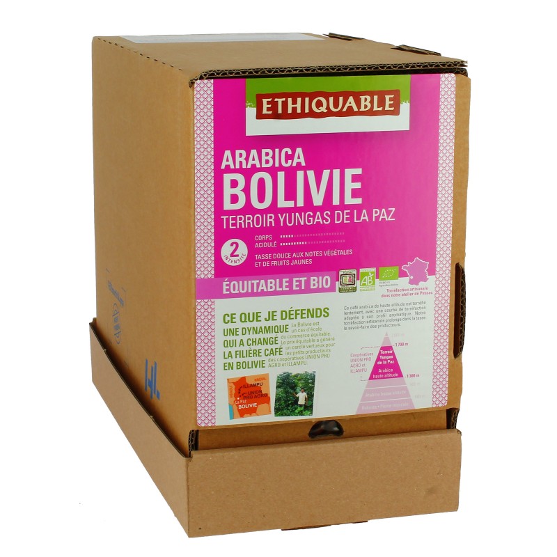 Café Bolivie GRAINS bio & équitable RHD 3,25 kg