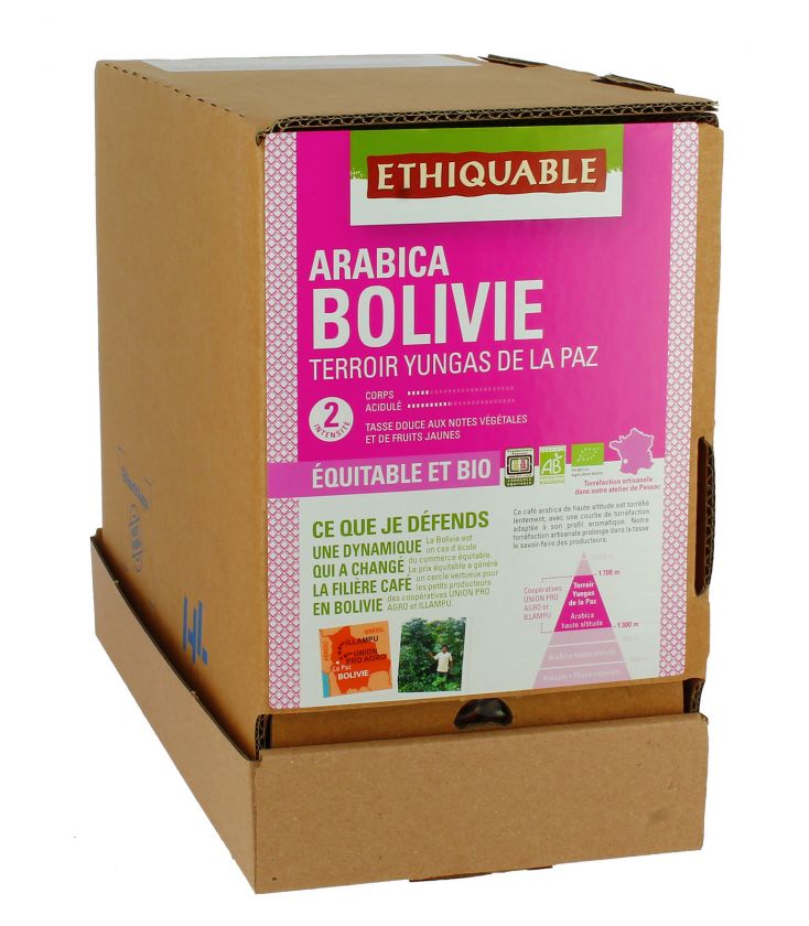 Café Bolivie GRAINS bio & équitable RHD 3,25 kg