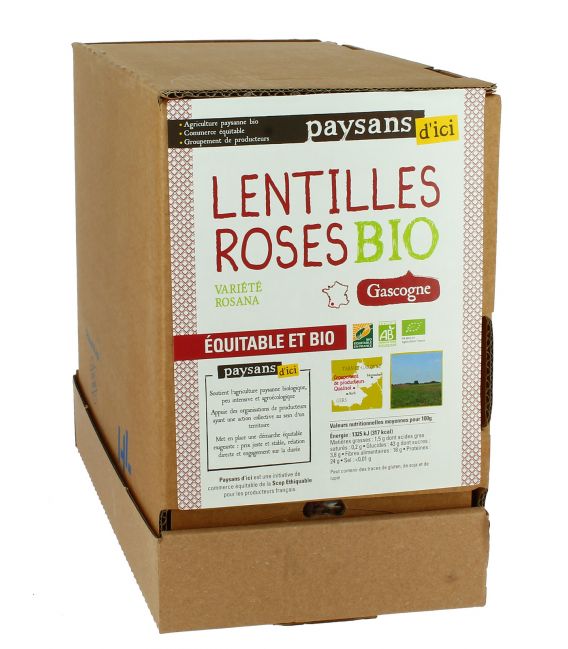 Lentilles roses bio & équitable
