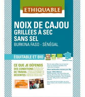 Noix de Cajou Grillées à Sec SANS SEL bio & équitable RHD 3 kg