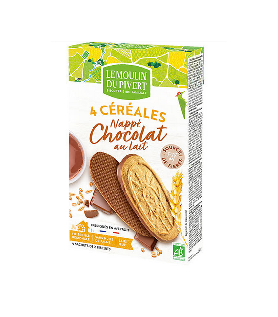P'tit Dej 4 céréales nappés chocolat au lait - 150g