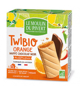 Twibio Orange nappé de chocolat bio & vegan - 150g