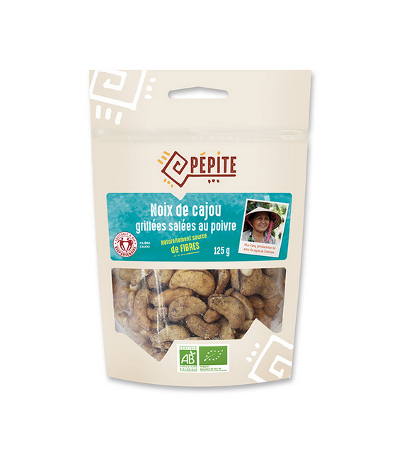 Noix de Cajou grillées salées au poivre - 125 g