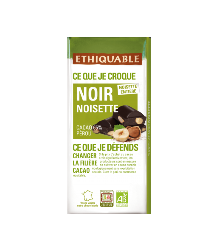 Chocolat Noir Noisettes Entières Pérou bio & équitable