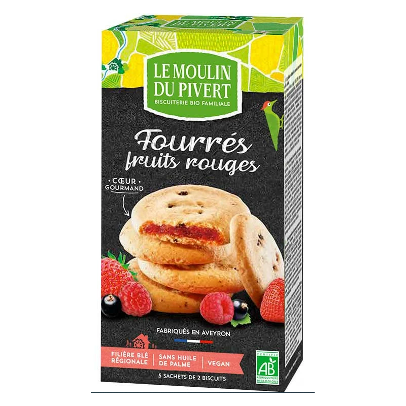 Biscuits Fourrés Fruits Rouges bio & vegan