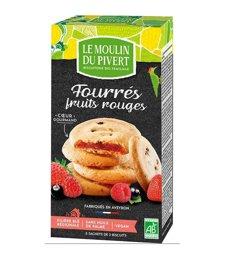 Biscuits Fourrés Fruits Rouges bio & vegan