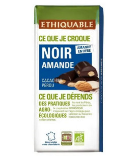 Chocolat noir amande entière équitable & bio