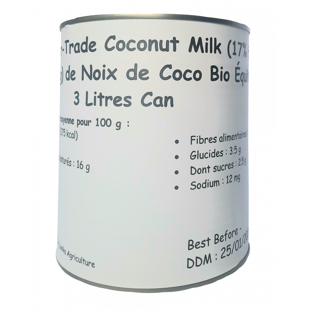 Lait de Coco bio 17% - 3L- bio & équitable - 3 L