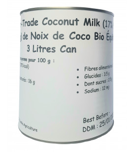 Lait de Coco bio 17% - 3L- bio & équitable
