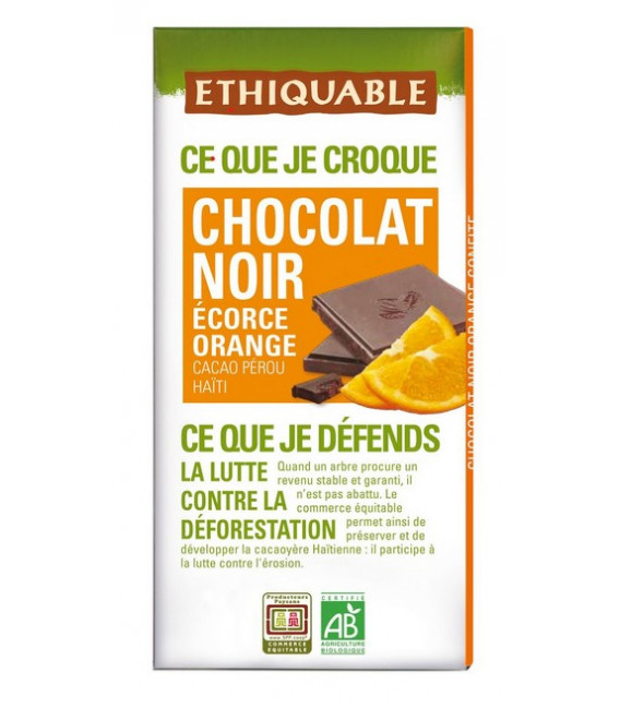 Chocolat Noir Ecorce d'orange bio & équitable