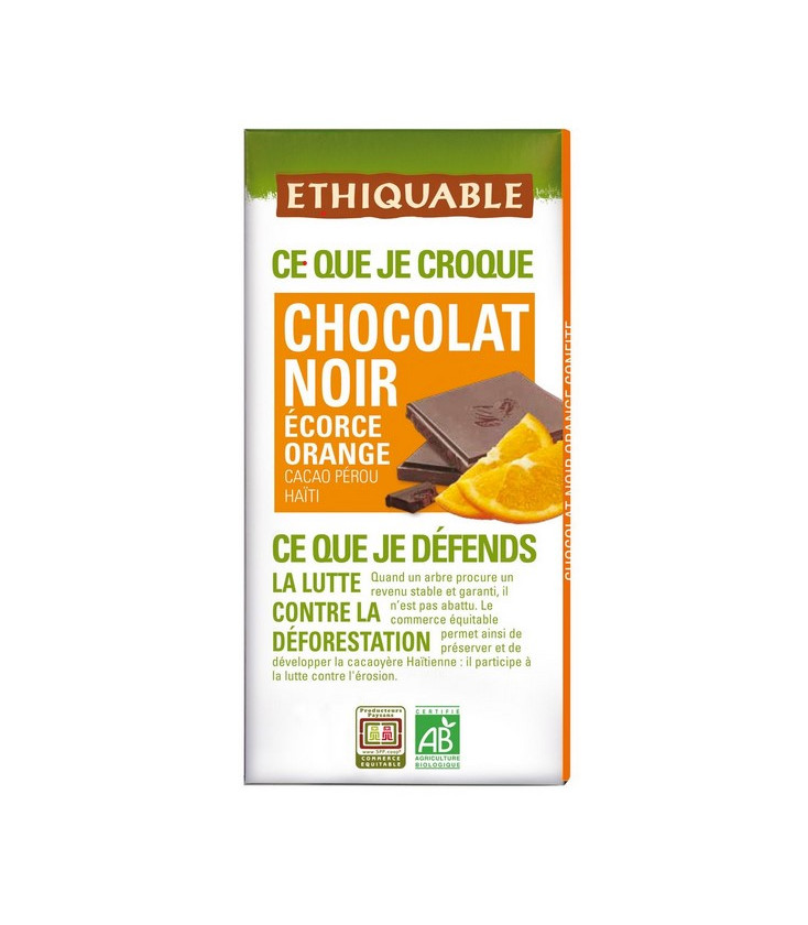 Chocolat Noir Orange Confite bio & équitable