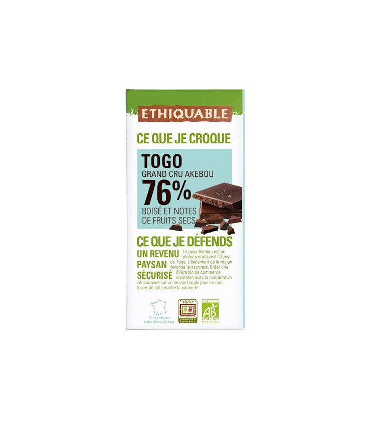 Chocolat noir 70% Café Arabica Pérou bio & équitable