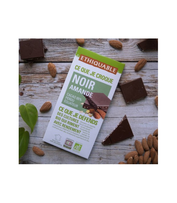 Chocolat noir amande bio & équitable