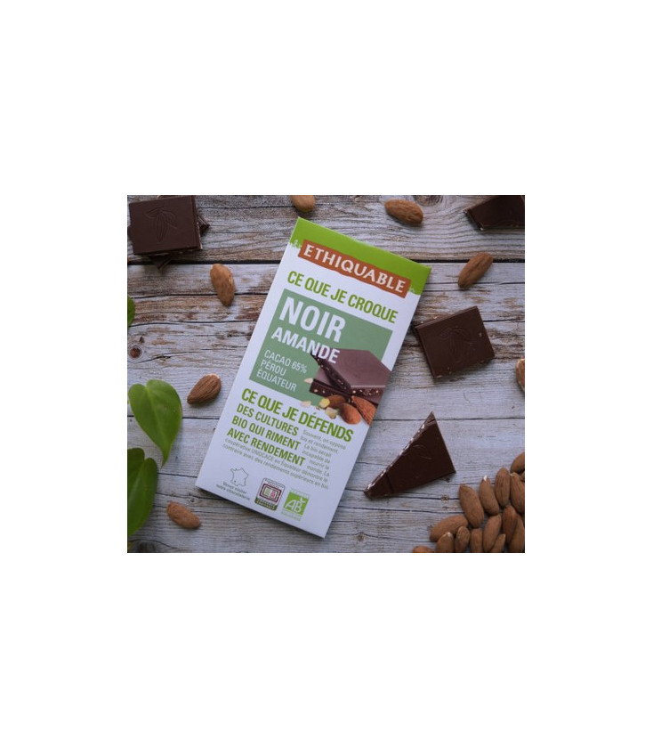 Chocolat noir amande bio & équitable