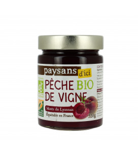 Confiture extra Pêche de vigne bio & équitable